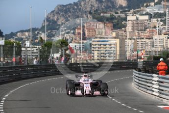 World © Octane Photographic Ltd. Formula 1 - Monaco Grand Prix - Practice 1. Sergio Perez - Sahara Force India VJM10. Monte Carlo, Monaco. Wednesday 24th May 2017. Digital Ref: 1830LB1D6651