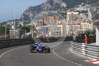 World © Octane Photographic Ltd. Formula 1 - Monaco Grand Prix - Practice 1. Pascal Wehrlein – Sauber F1 Team C36. Monte Carlo, Monaco. Wednesday 24th May 2017. Digital Ref: 1830LB1D6716