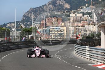 World © Octane Photographic Ltd. Formula 1 - Monaco Grand Prix - Practice 1. Sergio Perez - Sahara Force India VJM10. Monte Carlo, Monaco. Wednesday 24th May 2017. Digital Ref: 1830LB1D6733
