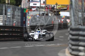 World © Octane Photographic Ltd. Formula 1 - Monaco Grand Prix - Practice 1. Felipe Massa - Williams Martini Racing FW40. Monte Carlo, Monaco. Wednesday 24th May 2017. Digital Ref: 1830LB1D6799