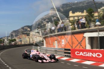 World © Octane Photographic Ltd. Formula 1 - Monaco Grand Prix - Practice 1. Esteban Ocon - Sahara Force India VJM10. Monte Carlo, Monaco. Wednesday 24th May 2017. Digital Ref: 1830LB1L9313