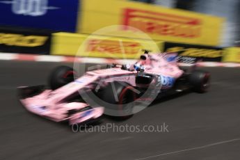 World © Octane Photographic Ltd. Formula 1 - Monaco Grand Prix - Practice 2. Sergio Perez - Sahara Force India VJM10. Monte Carlo, Monaco. Wednesday 24th May 2017. Digital Ref: 1832CB2D0139
