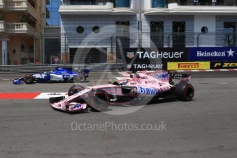 World © Octane Photographic Ltd. Formula 1 - Monaco Grand Prix - Practice 2. Sergio Perez - Sahara Force India VJM10. Monte Carlo, Monaco. Wednesday 24th May 2017. Digital Ref: 1832CB2D0232