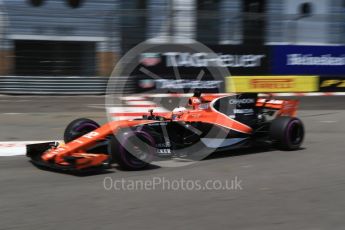 World © Octane Photographic Ltd. Formula 1 - Monaco Grand Prix - Practice 2. Jenson Button - McLaren Honda MCL32. Monte Carlo, Monaco. Wednesday 24th May 2017. Digital Ref: 1832CB2D0260