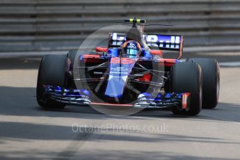 World © Octane Photographic Ltd. Formula 1 - Monaco Grand Prix - Practice 2. Carlos Sainz - Scuderia Toro Rosso STR12. Monte Carlo, Monaco. Wednesday 24th May 2017. Digital Ref: 1832LB1D7229