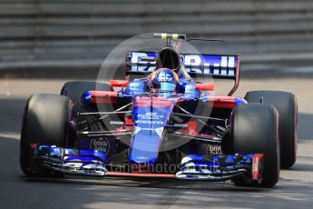 World © Octane Photographic Ltd. Formula 1 - Monaco Grand Prix - Practice 2. Carlos Sainz - Scuderia Toro Rosso STR12. Monte Carlo, Monaco. Wednesday 24th May 2017. Digital Ref: 1832LB1D7382