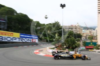 World © Octane Photographic Ltd. Formula 1 - Monaco Grand Prix - Practice 2. Jolyon Palmer - Renault Sport F1 Team R.S.17. Monte Carlo, Monaco. Wednesday 24th May 2017. Digital Ref: 1832LB5D0250