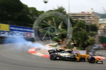 World © Octane Photographic Ltd. Formula 1 - Monaco Grand Prix - Practice 2. Jolyon Palmer - Renault Sport F1 Team R.S.17. Monte Carlo, Monaco. Wednesday 24th May 2017. Digital Ref: 1832LB5D0583
