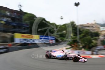 World © Octane Photographic Ltd. Formula 1 - Monaco Grand Prix - Practice 2. Sergio Perez - Sahara Force India VJM10. Monte Carlo, Monaco. Wednesday 24th May 2017. Digital Ref: 1832LB5D0679