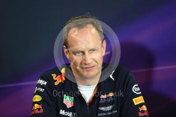 World © Octane Photographic Ltd. Formula 1 - Monaco Grand Prix – FIA Team Press Conference. Paul Monaghan - Chief Engineer of Red Bull Racing. Monte Carlo, Monaco. Thursday 25th May 2017. Digital Ref: 1833LB1D7498