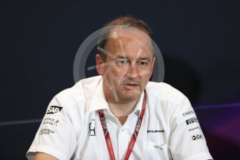 World © Octane Photographic Ltd. Formula 1 - Monaco Grand Prix – FIA Team Press Conference. Jonathan Neale – Chief Operating Officer at McLaren Technology Group. Monte Carlo, Monaco. Thursday 25th May 2017. Digital Ref: 1833LB1D7530