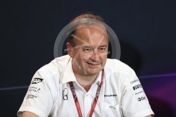 World © Octane Photographic Ltd. Formula 1 - Monaco Grand Prix – FIA Team Press Conference. Jonathan Neale – Chief Operating Officer at McLaren Technology Group. Monte Carlo, Monaco. Thursday 25th May 2017. Digital Ref: 1833LB1D7539