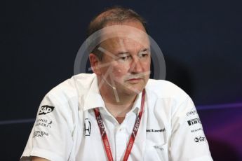 World © Octane Photographic Ltd. Formula 1 - Monaco Grand Prix – FIA Team Press Conference. Jonathan Neale – Chief Operating Officer at McLaren Technology Group. Monte Carlo, Monaco. Thursday 25th May 2017. Digital Ref: 1833LB1D7572