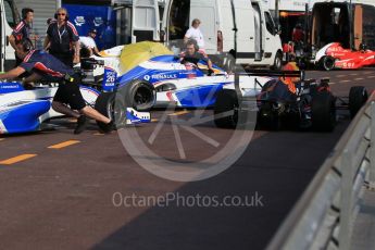 World © Octane Photographic Ltd. Formula 1 - Monaco Formula Renault Eurocup Qualifying. Neil Verhagen – MP Motorsport avoids Presley Martono and Julia Pankiewicz – Mark Burdett Motorsport . Monaco, Monte Carlo. Friday 26th May 2017. Digital Ref: