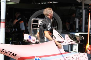 World © Octane Photographic Ltd. Formula 1 - Monaco Grand Prix Setup. Sahara Force India VJM10. Monaco, Monte Carlo. Wednesday 24th May 2017. Digital Ref: