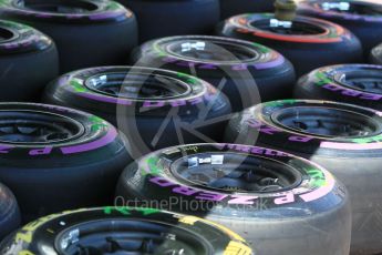 World © Octane Photographic Ltd. Formula 1 - Monaco Grand Prix Setup. McLaren Honda MCL32 wheels and Pirelli tyres. Monaco, Monte Carlo. Wednesday 24th May 2017. Digital Ref:
