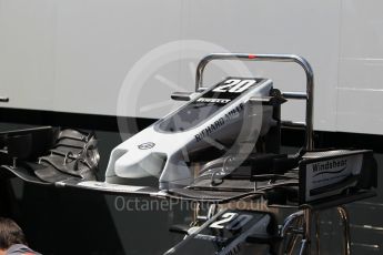 World © Octane Photographic Ltd. Formula 1 - Monaco Grand Prix Setup. Haas F1 Team VF-17. Monaco, Monte Carlo. Wednesday 24th May 2017. Digital Ref: