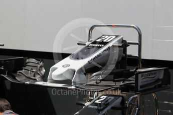World © Octane Photographic Ltd. Formula 1 - Monaco Grand Prix Setup. Haas F1 Team VF-17. Monaco, Monte Carlo. Wednesday 24th May 2017. Digital Ref: