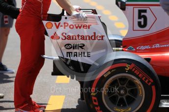 World © Octane Photographic Ltd. Formula 1 - Monaco Grand Prix Setup. Scuderia Ferrari SF70H. Monaco, Monte Carlo. Wednesday 24th May 2017. Digital Ref: