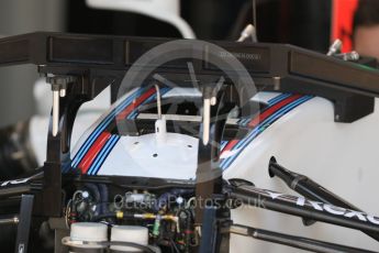 World © Octane Photographic Ltd. Formula 1 - Monaco Grand Prix Setup. Williams Martini Racing FW40. Monaco, Monte Carlo. Wednesday 24th May 2017. Digital Ref: