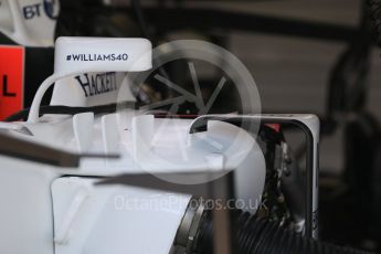 World © Octane Photographic Ltd. Formula 1 - Monaco Grand Prix Setup. Williams Martini Racing FW40. Monaco, Monte Carlo. Wednesday 24th May 2017. Digital Ref:
