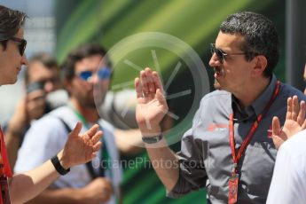 World © Octane Photographic Ltd. Formula 1 - Monaco Grand Prix. Guenther Steiner - Team Principal of Haas F1 Team and Massimo Rivola head of Ferrari Academy. Monaco, Monte Carlo. Wednesday 24th May 2017. Digital Ref: