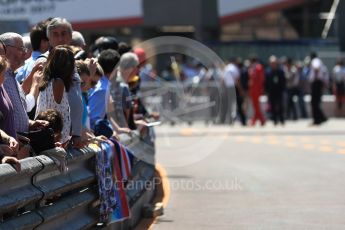 World © Octane Photographic Ltd. Formula 1 - Monaco Grand Prix Setup. Fans in the pit walkway. Monaco, Monte Carlo. Wednesday 24th May 2017. Digital Ref: