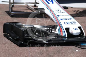 World © Octane Photographic Ltd. Formula 1 - Monaco Grand Prix Setup. Felipe Massa - Williams Martini Racing FW40. Monaco, Monte Carlo. Wednesday 24th May 2017. Digital Ref: