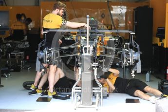 World © Octane Photographic Ltd. Formula 1 - Monaco Grand Prix Setup. Renault Sport F1 Team R.S.17. Monaco, Monte Carlo. Wednesday 24th May 2017. Digital Ref: