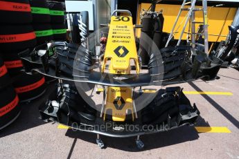 World © Octane Photographic Ltd. Formula 1 - Monaco Grand Prix Setup. Jolyon Palmer - Renault Sport F1 Team R.S.17. Monaco, Monte Carlo. Wednesday 24th May 2017. Digital Ref: