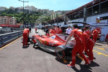 World © Octane Photographic Ltd. Formula 1 - Monaco Grand Prix Setup. Sebastian Vettel - Scuderia Ferrari SF70H. Monaco, Monte Carlo. Wednesday 24th May 2017. Digital Ref: