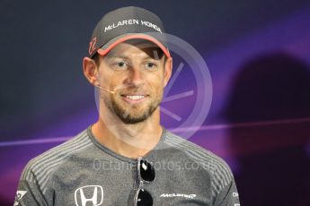 World © Octane Photographic Ltd. Formula 1 - Monaco Grand Prix FIA Drivers’ Press Conference. Jenson Button - McLaren Honda MCL32. Monaco, Monte Carlo. Wednesday 24th May 2017. Digital Ref: