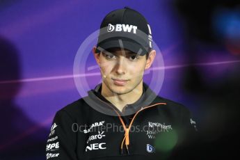 World © Octane Photographic Ltd. Formula 1 - Monaco Grand Prix FIA Drivers’ Press Conference. Esteban Ocon - Sahara Force India VJM10. Monaco, Monte Carlo. Wednesday 24th May 2017. Digital Ref: