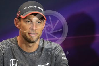 World © Octane Photographic Ltd. Formula 1 - Monaco Grand Prix FIA Drivers’ Press Conference. Jenson Button - McLaren Honda MCL32. Monaco, Monte Carlo. Wednesday 24th May 2017. Digital Ref: