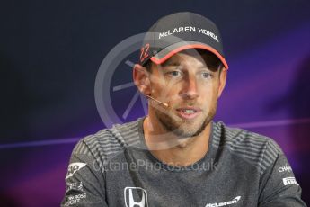 World © Octane Photographic Ltd. Formula 1 - Monaco Grand Prix FIA Drivers’ Press Conference. Jenson Button - McLaren Honda MCL32. Monaco, Monte Carlo. Wednesday 24th May 2017. Digital Ref: