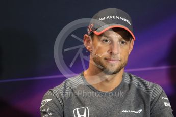 World © Octane Photographic Ltd. Formula 1 - Monaco Grand Prix FIA Drivers’ Press Conference. Jenson Button - McLaren Honda MCL32. Monaco, Monte Carlo. Wednesday 24th May 2017. Digital Ref: