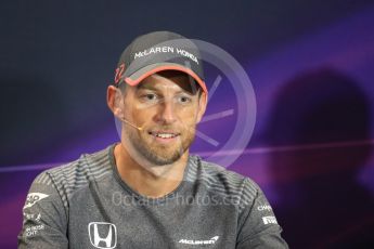 World © Octane Photographic Ltd. Formula 1 - Monaco Grand Prix FIA Drivers’ Press Conference. Jenson Button - McLaren Honda MCL32. Monaco, Monte Carlo. Wednesday 24th May 2017. Digital Ref: