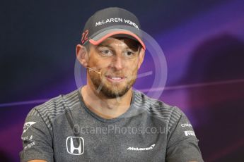 World © Octane Photographic Ltd. Formula 1 - Monaco Grand Prix FIA Drivers’ Press Conference. Jenson Button - McLaren Honda MCL32. Monaco, Monte Carlo. Wednesday 24th May 2017. Digital Ref: