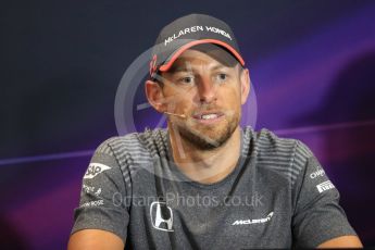 World © Octane Photographic Ltd. Formula 1 - Monaco Grand Prix FIA Drivers’ Press Conference. Jenson Button - McLaren Honda MCL32. Monaco, Monte Carlo. Wednesday 24th May 2017. Digital Ref: