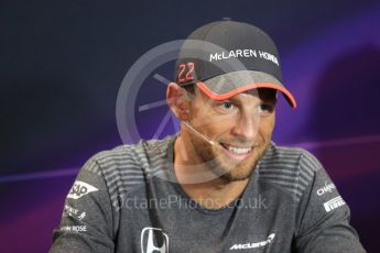 World © Octane Photographic Ltd. Formula 1 - Monaco Grand Prix FIA Drivers’ Press Conference. Jenson Button - McLaren Honda MCL32. Monaco, Monte Carlo. Wednesday 24th May 2017. Digital Ref: