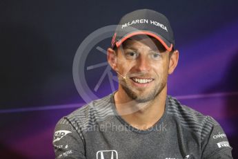 World © Octane Photographic Ltd. Formula 1 - Monaco Grand Prix FIA Drivers’ Press Conference. Jenson Button - McLaren Honda MCL32. Monaco, Monte Carlo. Wednesday 24th May 2017. Digital Ref: