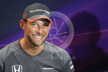 World © Octane Photographic Ltd. Formula 1 - Monaco Grand Prix FIA Drivers’ Press Conference. Jenson Button - McLaren Honda MCL32. Monaco, Monte Carlo. Wednesday 24th May 2017. Digital Ref: