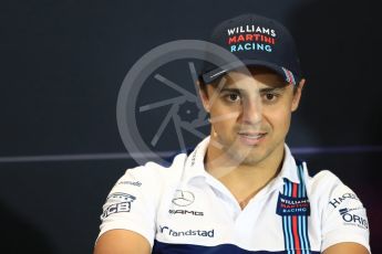 World © Octane Photographic Ltd. Formula 1 - Monaco Grand Prix FIA Drivers’ Press Conference. Felipe Massa - Williams Martini Racing FW40. Monaco, Monte Carlo. Wednesday 24th May 2017. Digital Ref: