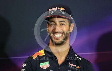 World © Octane Photographic Ltd. Formula 1 - Monaco Grand Prix FIA Drivers’ Press Conference. Daniel Ricciardo - Red Bull Racing RB13. Monaco, Monte Carlo. Wednesday 24th May 2017. Digital Ref: