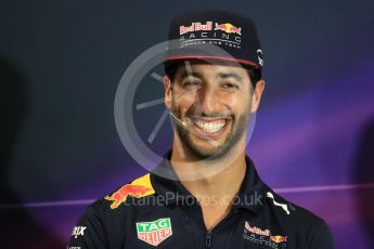 World © Octane Photographic Ltd. Formula 1 - Monaco Grand Prix FIA Drivers’ Press Conference. Daniel Ricciardo - Red Bull Racing RB13. Monaco, Monte Carlo. Wednesday 24th May 2017. Digital Ref: