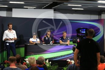 World © Octane Photographic Ltd. Formula 1 - Monaco Grand Prix FIA Drivers’ Press Conference. Felipe Massa - Williams Martini Racing FW40, Daniel Ricciardo - Red Bull Racing RB13 and Pascal Wehrlein – Sauber F1 Team C36. Monaco, Monte Carlo. Wednesday 24th May 2017. Digital Ref: