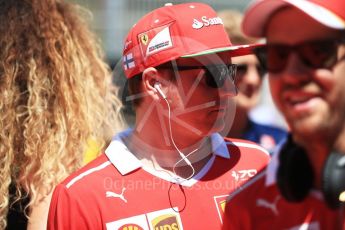 World © Octane Photographic Ltd. Formula 1 - Spanish Grand Prix Driver’s Parade. Kimi Raikkonen and Sebastian Vettel - Scuderia Ferrari SF70H. Circuit de Barcelona - Catalunya, Spain. Sunday 14th May 2017. Digital Ref: 1824LB1D3509