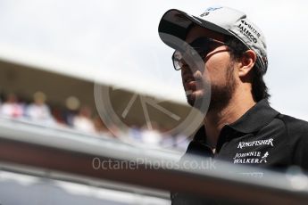 World © Octane Photographic Ltd. Formula 1 - Spanish Grand Prix Driver’s Parade. Sergio Perez - Sahara Force India VJM10. Circuit de Barcelona - Catalunya, Spain. Sunday 14th May 2017. Digital Ref: 1824LB1D3561