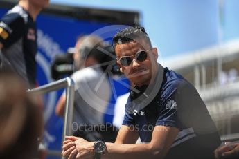 World © Octane Photographic Ltd. Formula 1 - Spanish Grand Prix Driver’s Parade. Pascal Wehrlein – Sauber F1 Team C36. Circuit de Barcelona - Catalunya, Spain. Sunday 14th May 2017. Digital Ref: 1824LB1D3617
