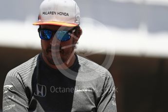 World © Octane Photographic Ltd. Formula 1 - Spanish Grand Prix Driver’s Parade. Fernando Alonso - McLaren Honda MCL32. Circuit de Barcelona - Catalunya, Spain. Sunday 14th May 2017. Digital Ref: 1824LB1D3636